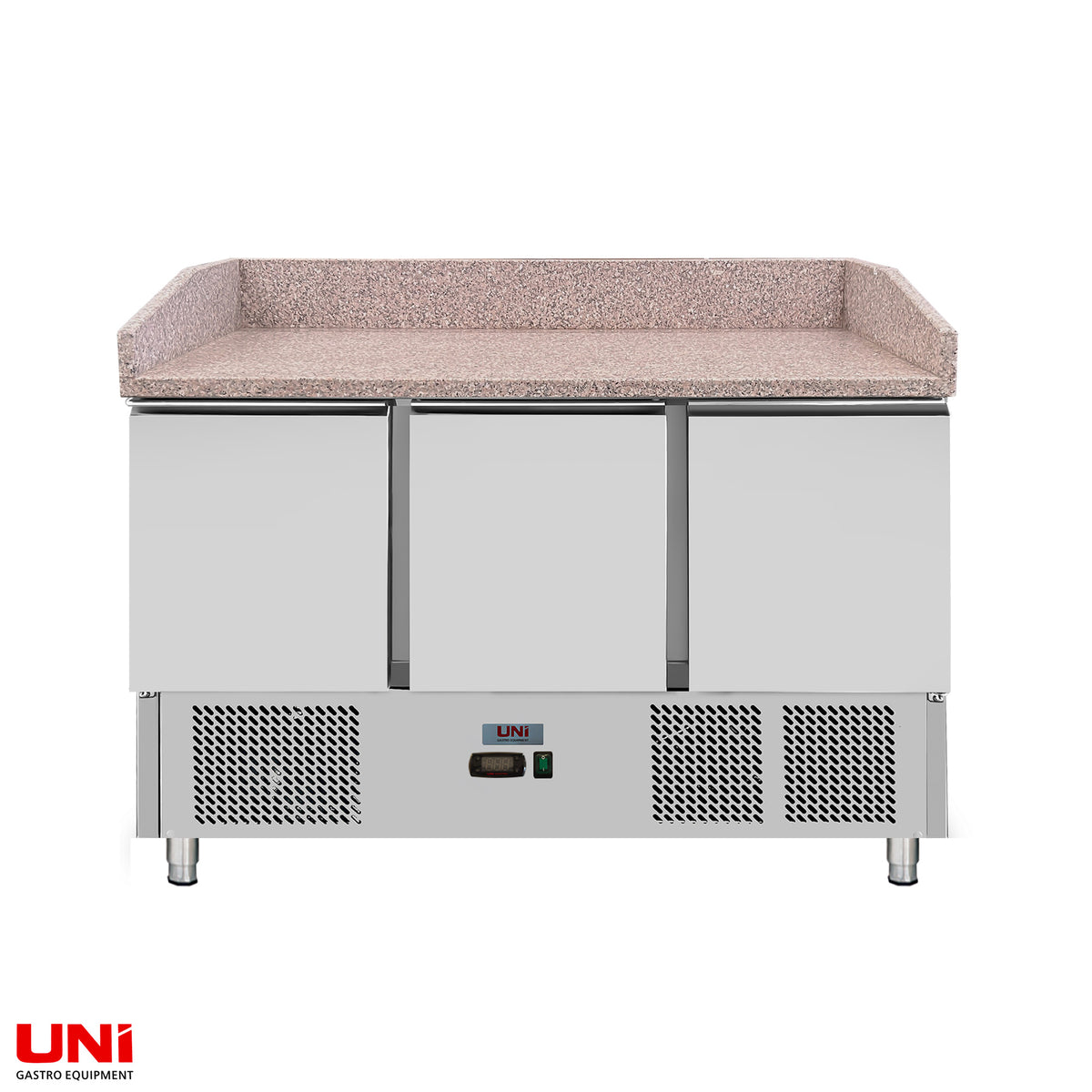 40052 Tavolo per pizza 3 ante, con refrigerazione sottopiano, 140 x 70