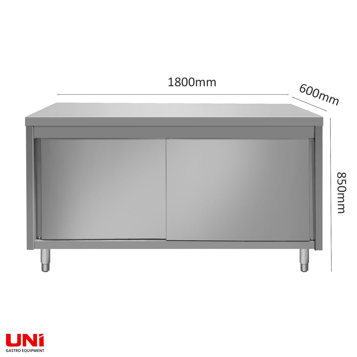 40508 Armadio da lavoro in acciaio inox, 180 x 60