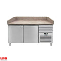41019 Banco frigo per pizza PRO, granito rosa-grigio, 2 ante + 3 cassetti, 160 x 80