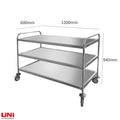 40639 Carrello di servizio, 3 livelli, 120x60x94