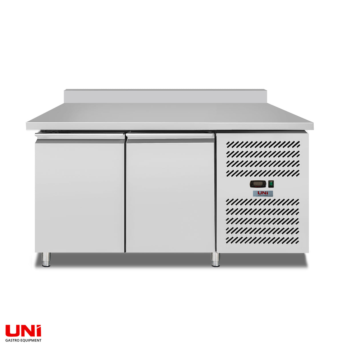 40032 Banco refrigerato 2 porte con alzatina, convezione, 136x70
