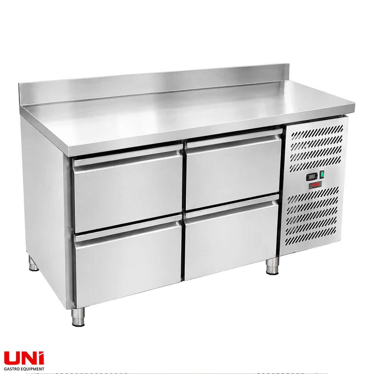 40997 Banco refrigerato a 4 cassetti con alzatina, convezione, 136x70