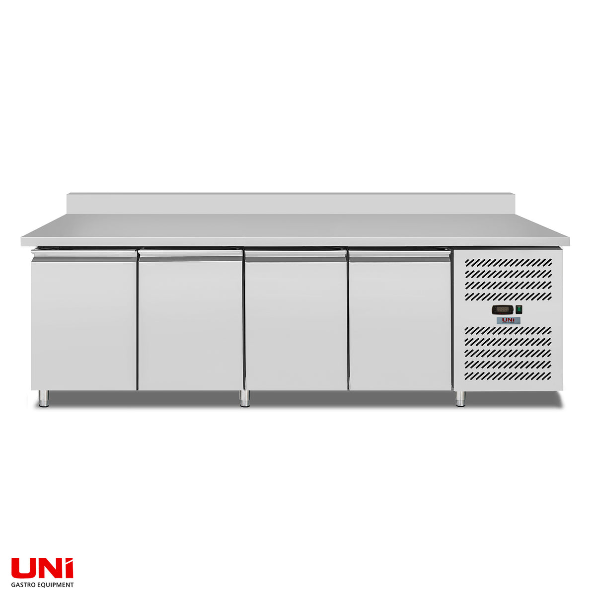 40038 Banco refrigerato 4 porte con alzatina, convezione, 223x70