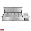 40082 Vetrina refrigerata GN 1/4, 140 x 34, coperchio in acciaio inox