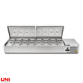 40088 Vetrina refrigerata GN 1/4, 180 x 34, coperchio in acciaio inox