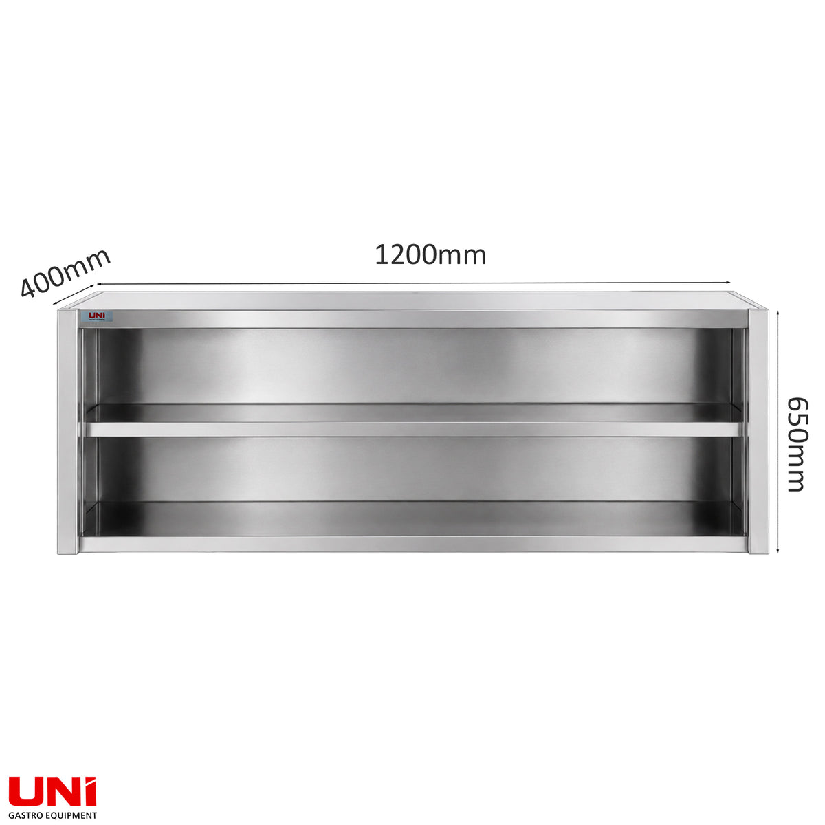 40610 Armadio a muro in acciaio inox, 120 x 40, senza porta