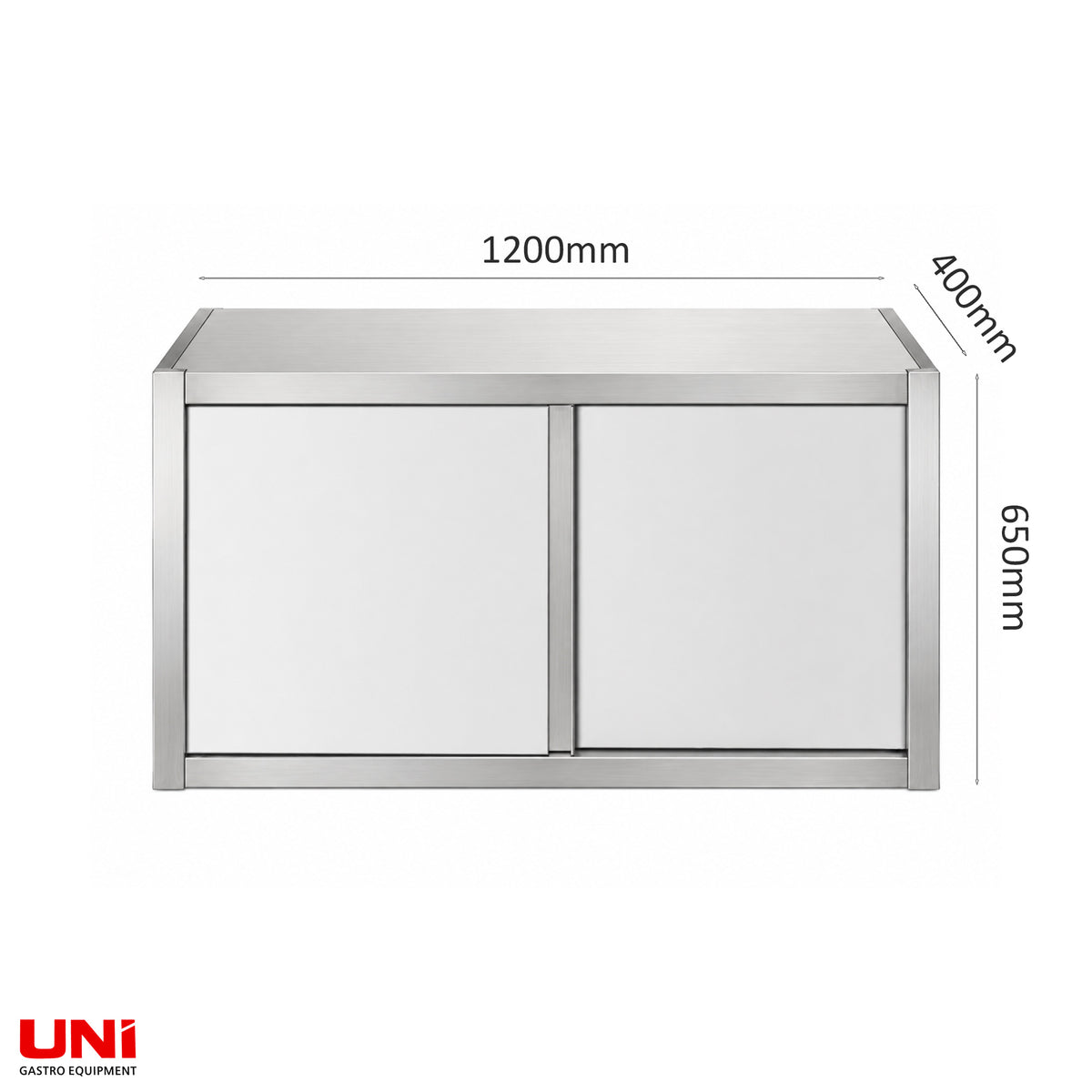40591 Armadio pensile in acciaio inox, 120 x 40, con anta