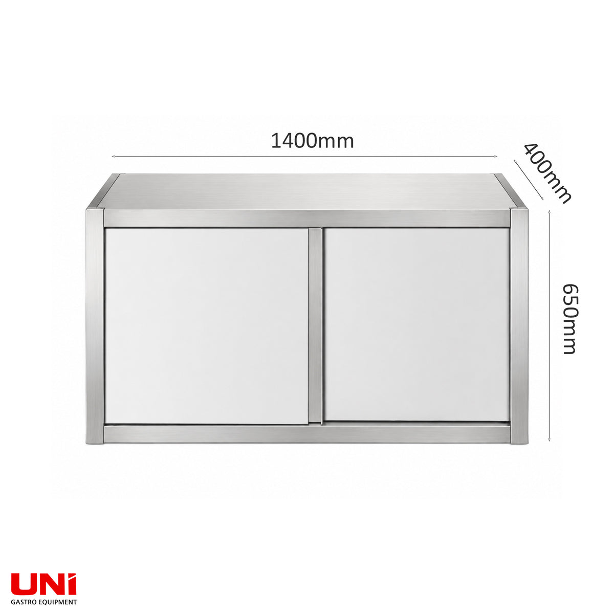 40592 Armadio pensile in acciaio inox, 140 x 40, con anta