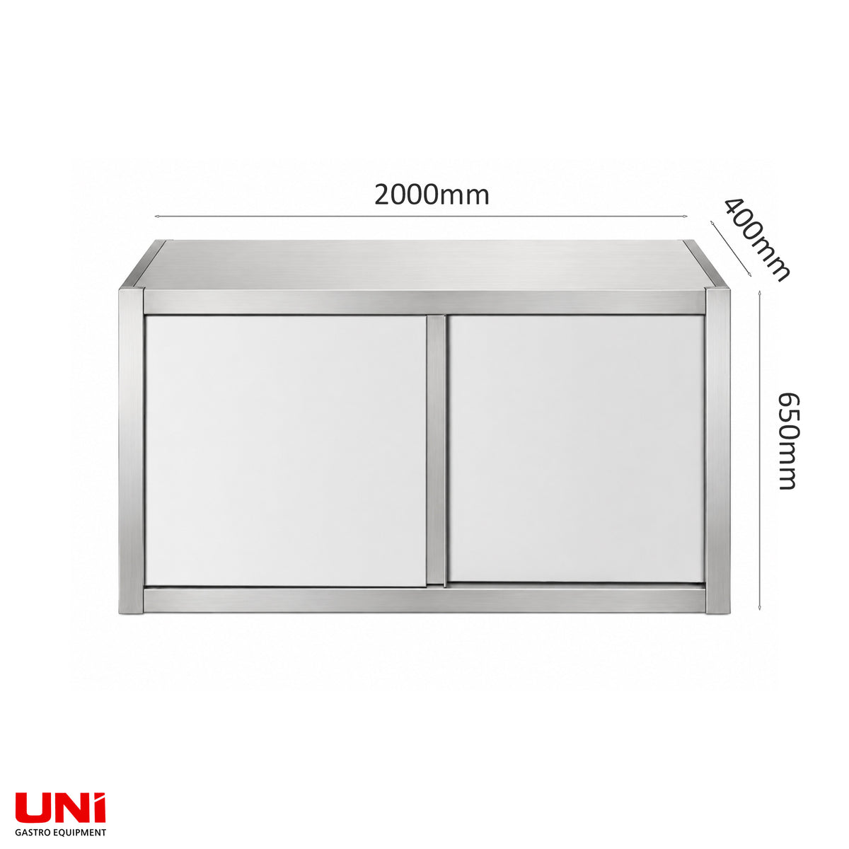 40605 Armadio a muro in acciaio inox, 200 x 40, con porta